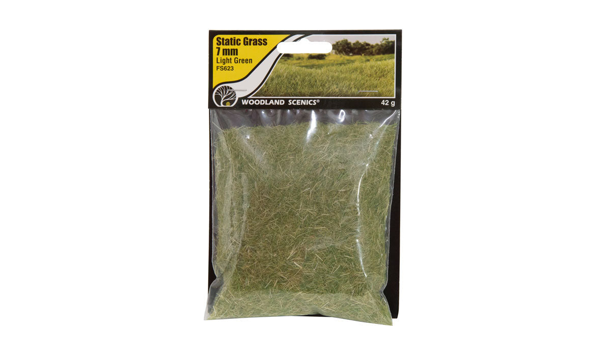 Herbe électrostatique 7mm - Vert clair Woodland Scenics