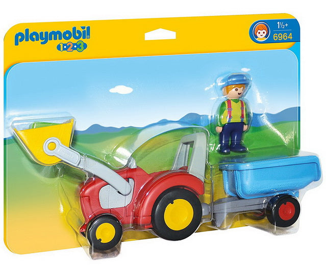 Fermier avec tracteur et remorque Playmobil