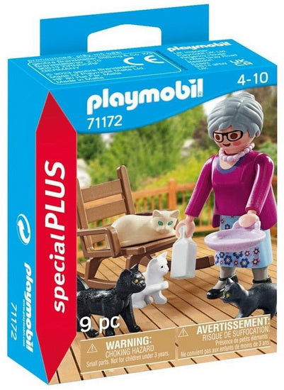 Grand mère avec chat Playmobil