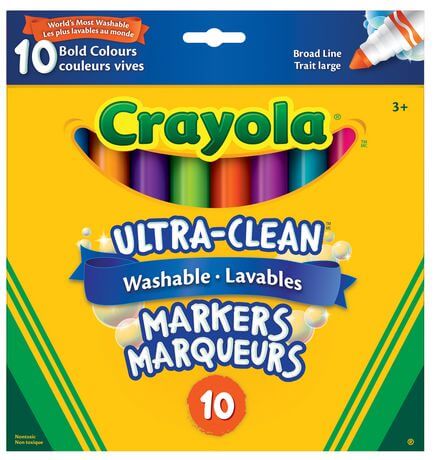 10 Crayola broad line markers in bright colors