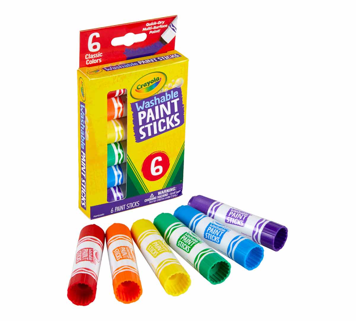 6 bâtonnets de peinture lavable