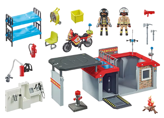 Playmobil - Station Pompier  : Caserne Transportable 71193