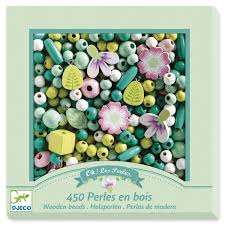 Perles bois Feuilles et fleurs