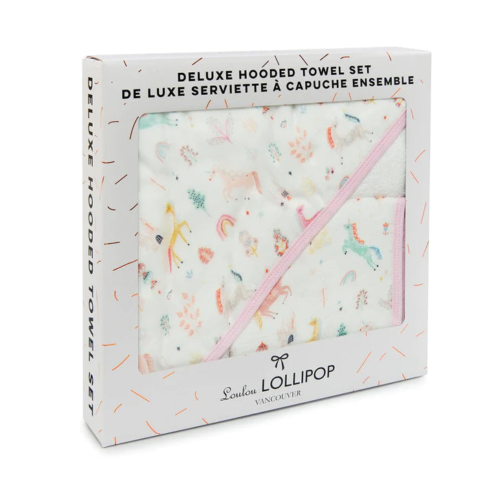 Loulou Lollipop Serviette de bain à capuche - Rêve de licorne
