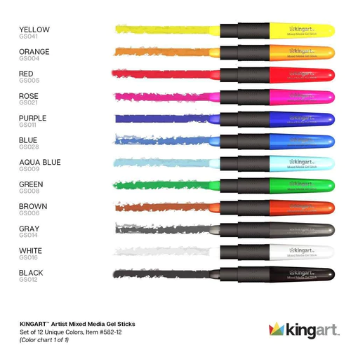 12 Artist Mixed Media Gel Sticks – Benjo