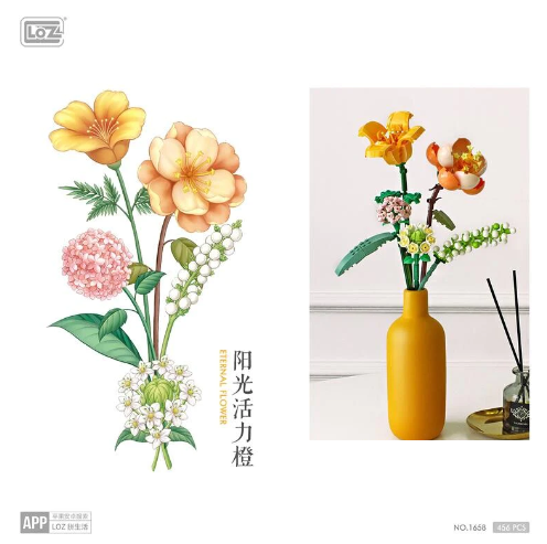 Blocs Fleurs Éternelles - Hibiscus Lys Marguerite Hortensia