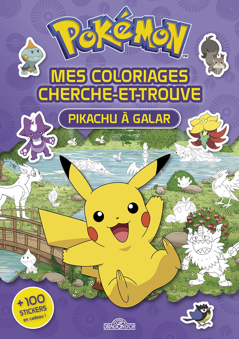 Pikachu à Galar, Coloriage Cherche et Trouve - Dragon d'Or