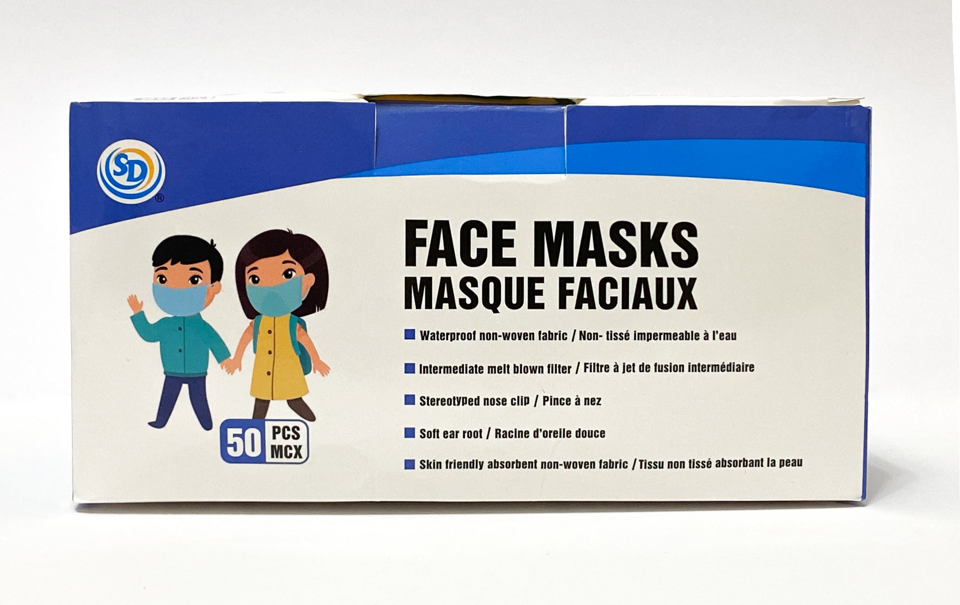 50 Masques jetables pour enfant - Bleu
