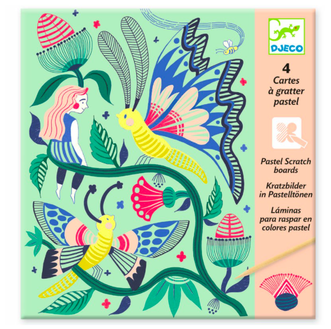 Cartes à gratter pastel: Jardin Fabuleux