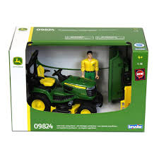 Tracteur de pelouse bworld John Deere avec remorque