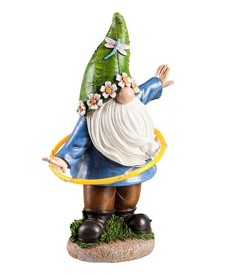 Gnome de jardin "Hula Hoop / Libellule" avec éclairage solaire