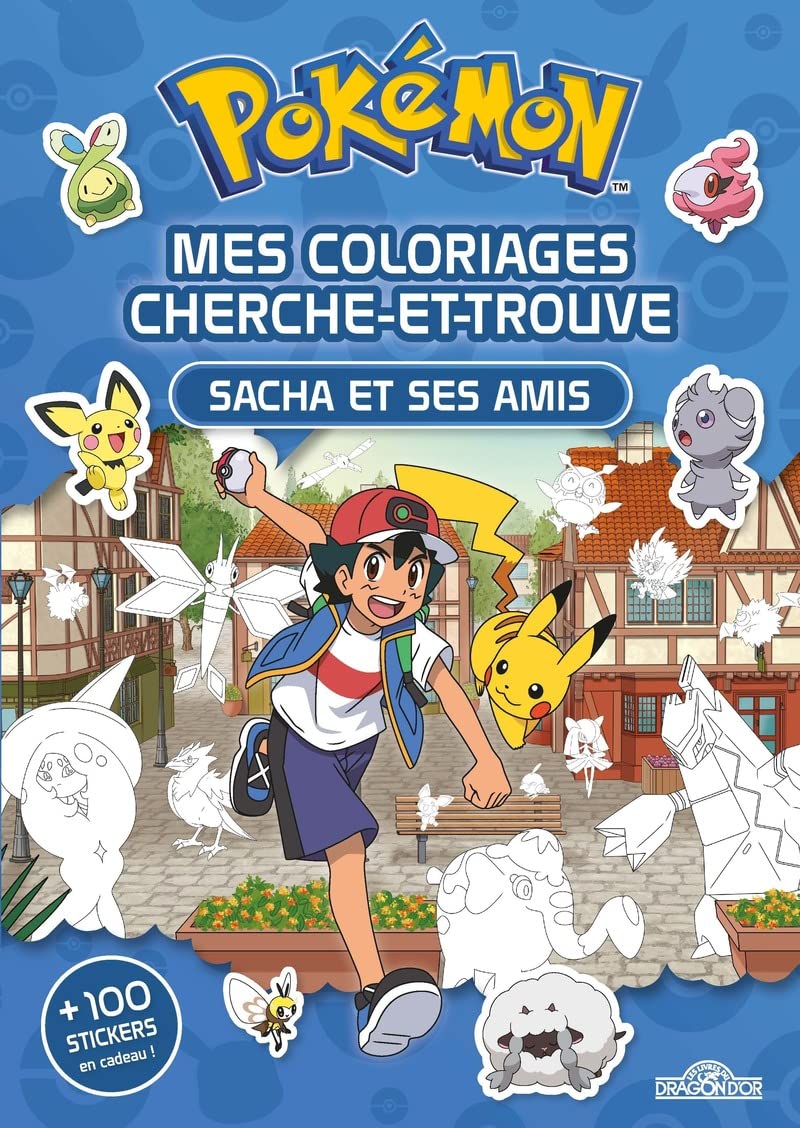 Sacha et ses amis Mes coloriages cherche et trouve Pokémon