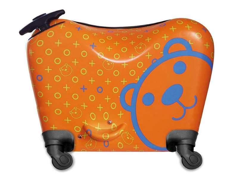 Valise de voyage pour enfant avec siège XL - Ours orange