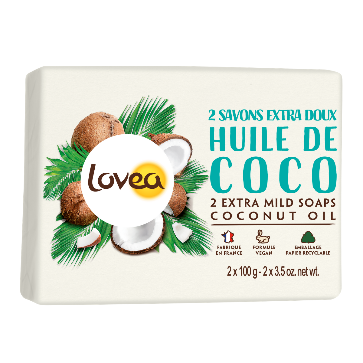 Savon extra-doux - Huile de Coco 2 x 100 g