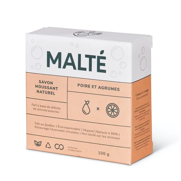 Savon naturel Malté - Fragrance poire et agrumes