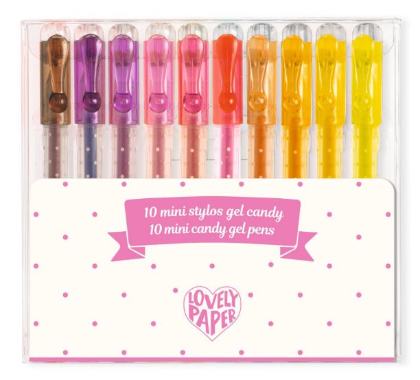 10 mini stylos gel candy