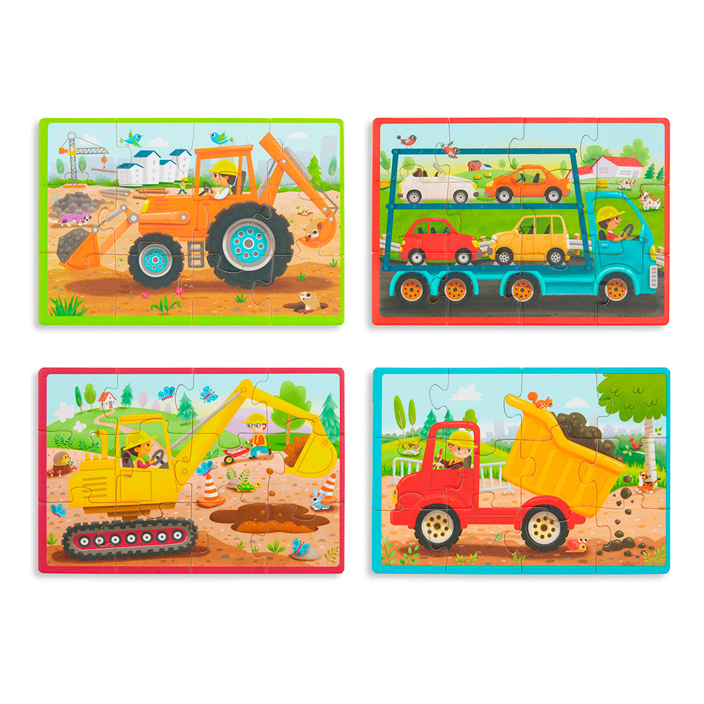 4 puzzles en bois - Camions