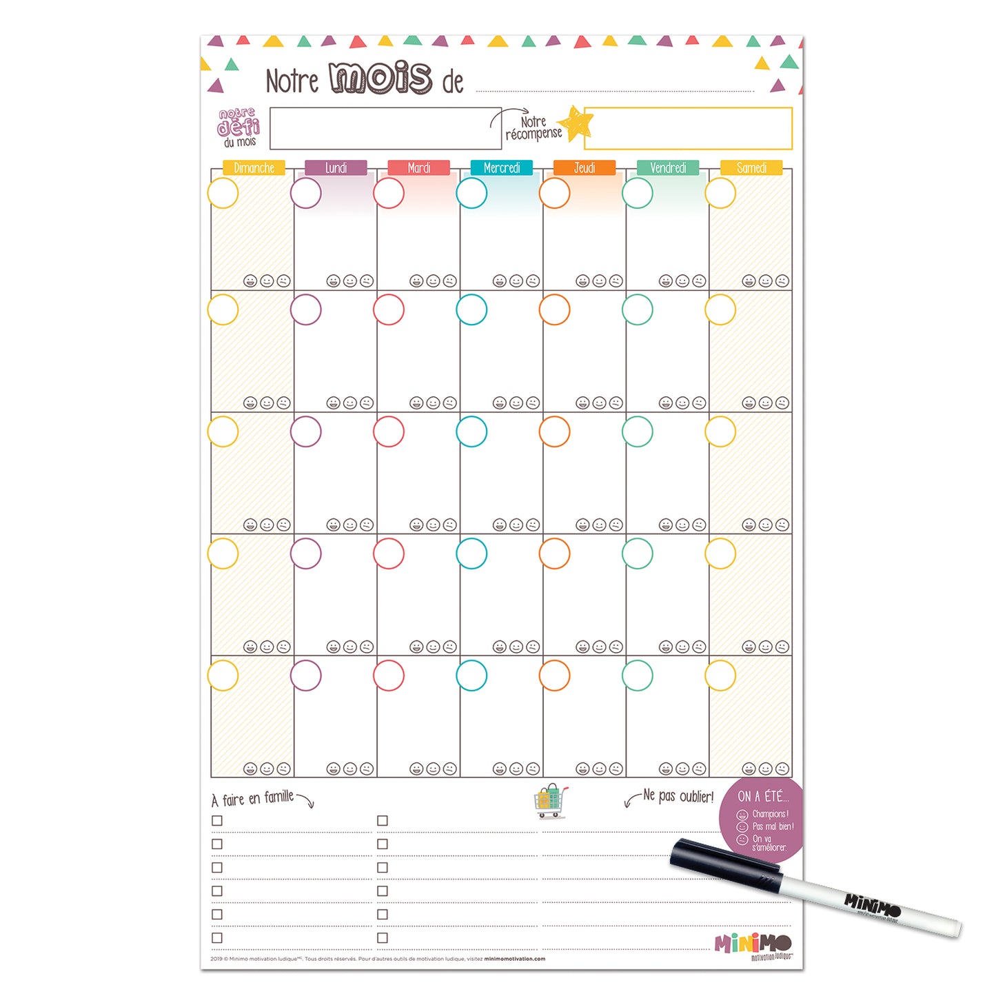 Calendrier mensuel Notre mois ensemble Vertical