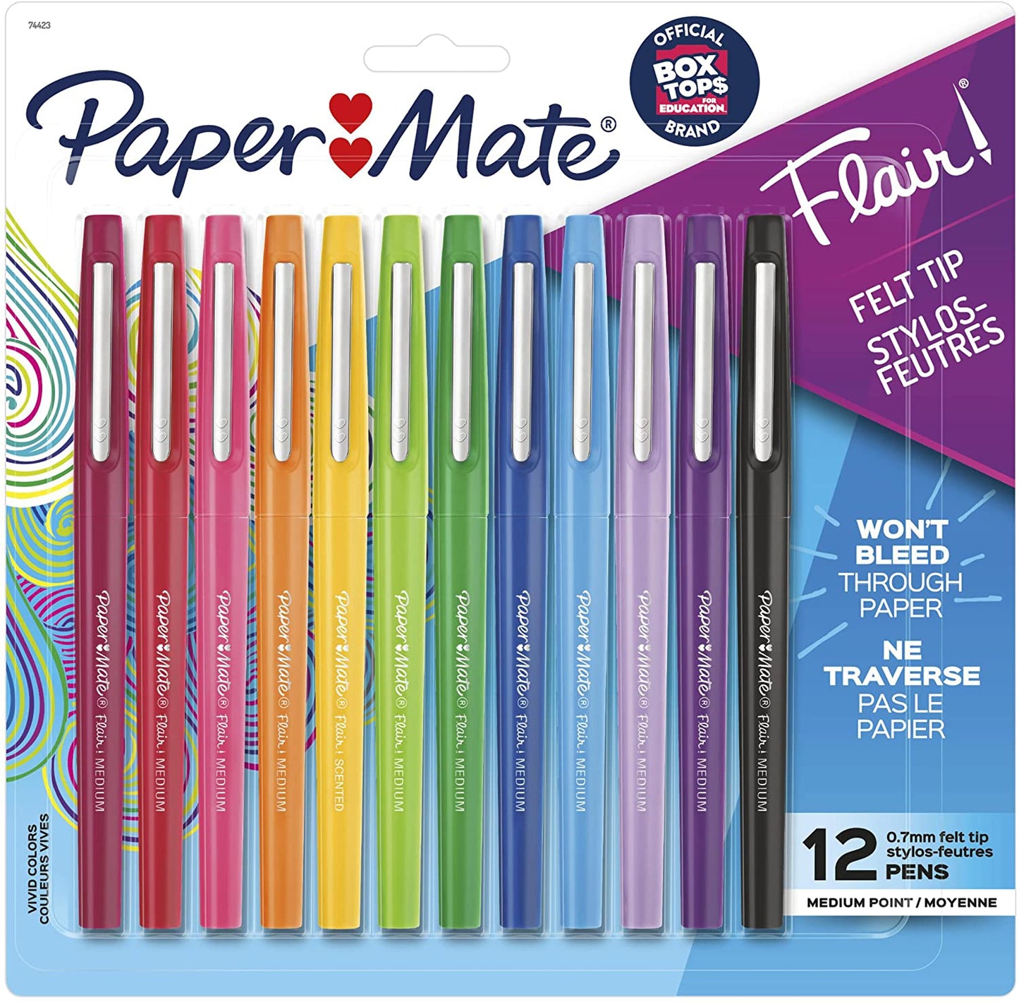 12 stylos feutres Paper Mate