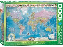 Carte du Monde avec drapeaux 1000 Pcs