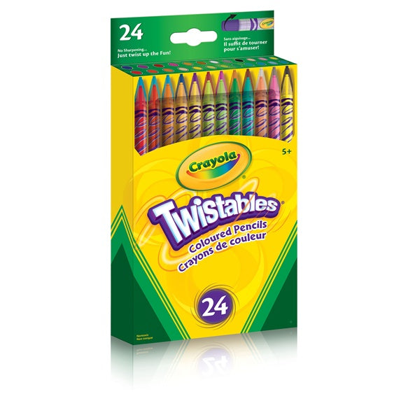 24 Crayons de couleur Twistables
