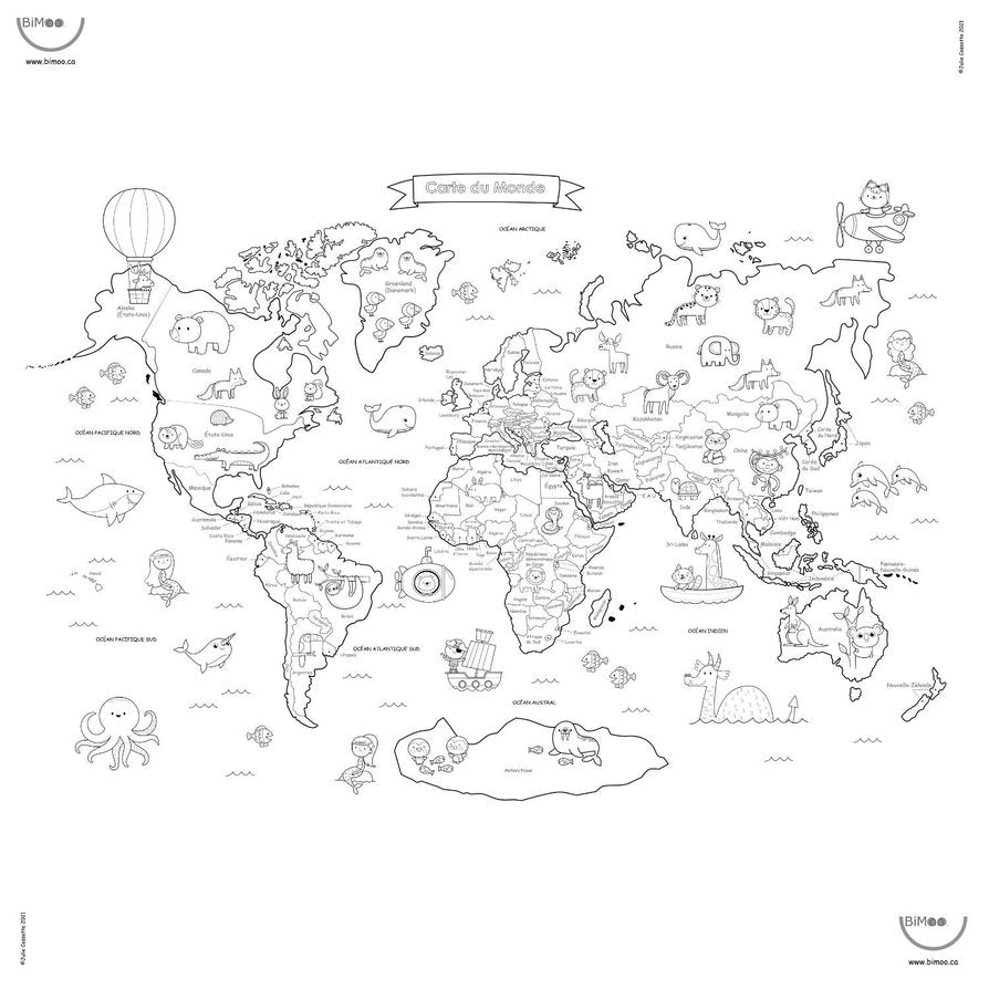 Nappe carte du monde 45 x 45